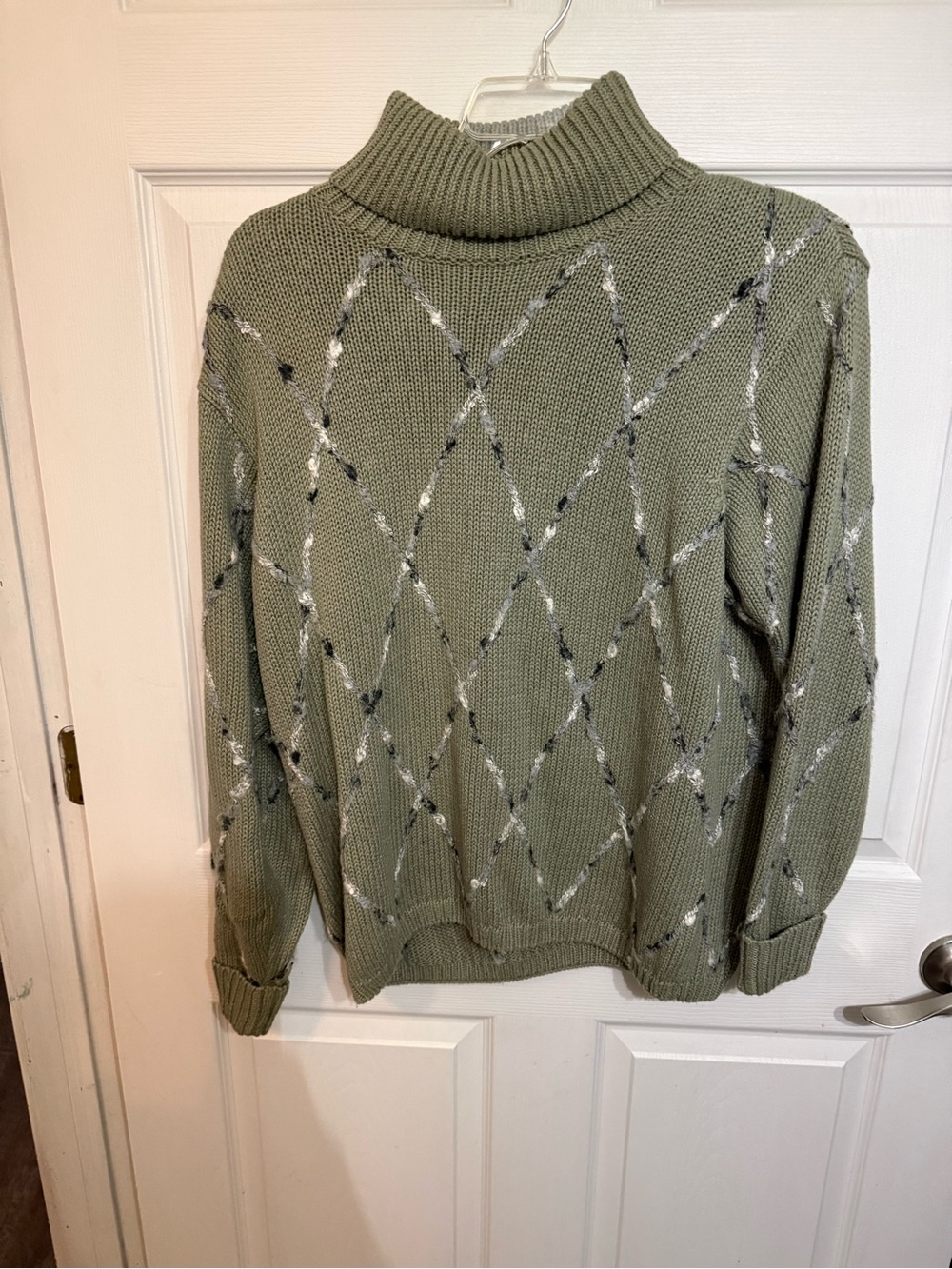 Dress Barn Olive Green Cable-Accent Turtleneck Sweater
